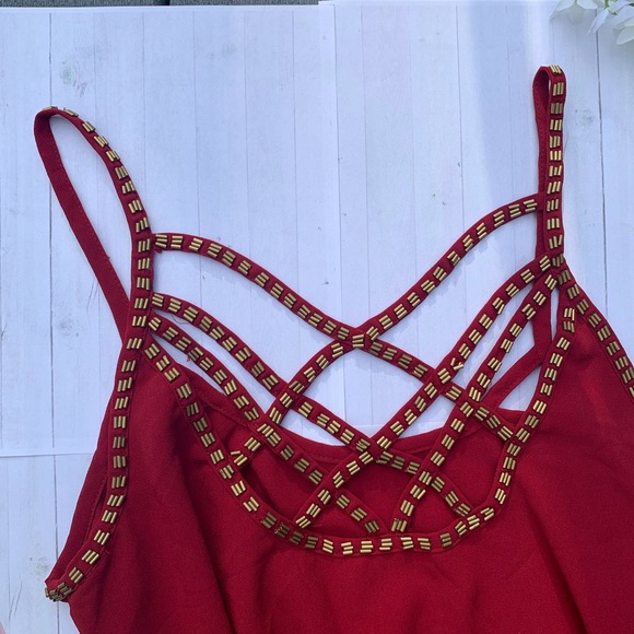 NWT Beaded Strappy Back Top - Picture 2 of 5